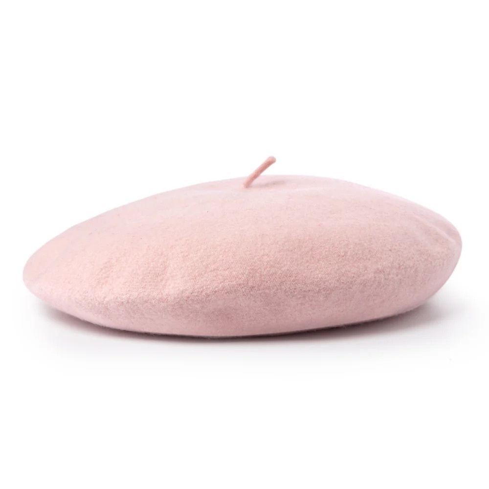 🎀 100% Wool Beret Hat Baby Pink Pastel Pink Hat Winter Chic 🎀 - Picture 2 of 6